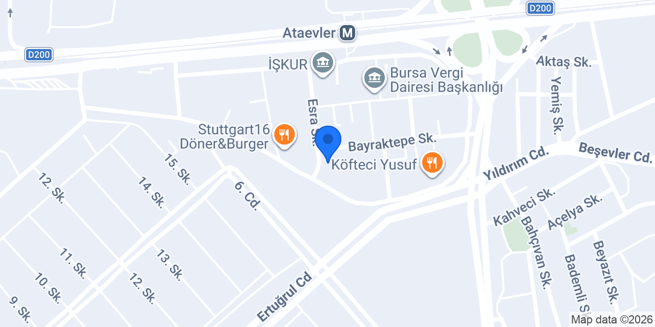 Yönder Kurs Vip Plus Nilüfer Bursa konumu