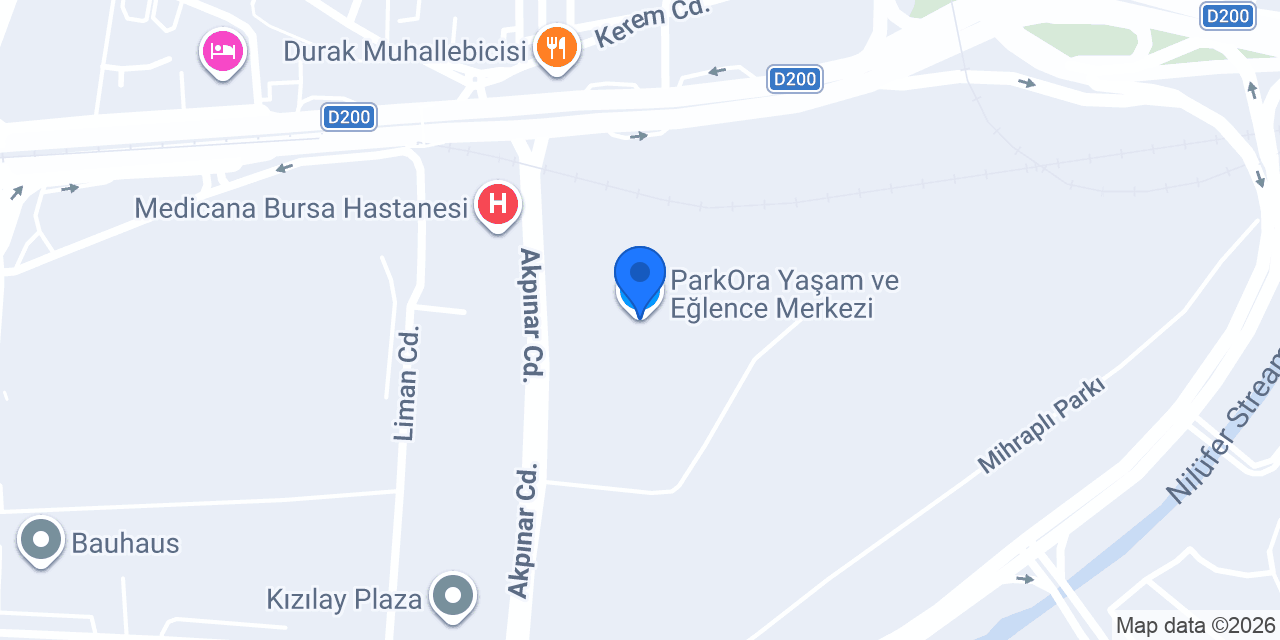 ParkOra Yaşam ve Eğlence Merkezi konumu