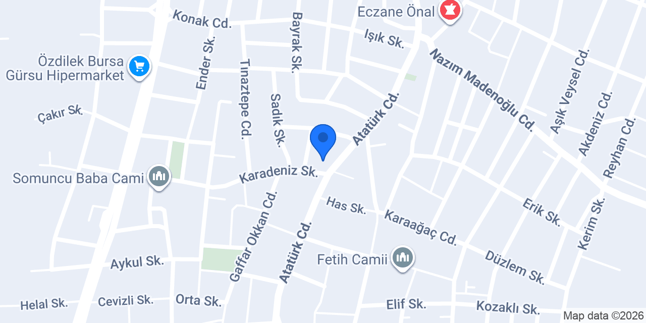 Öztürk Oto Lastik konumu