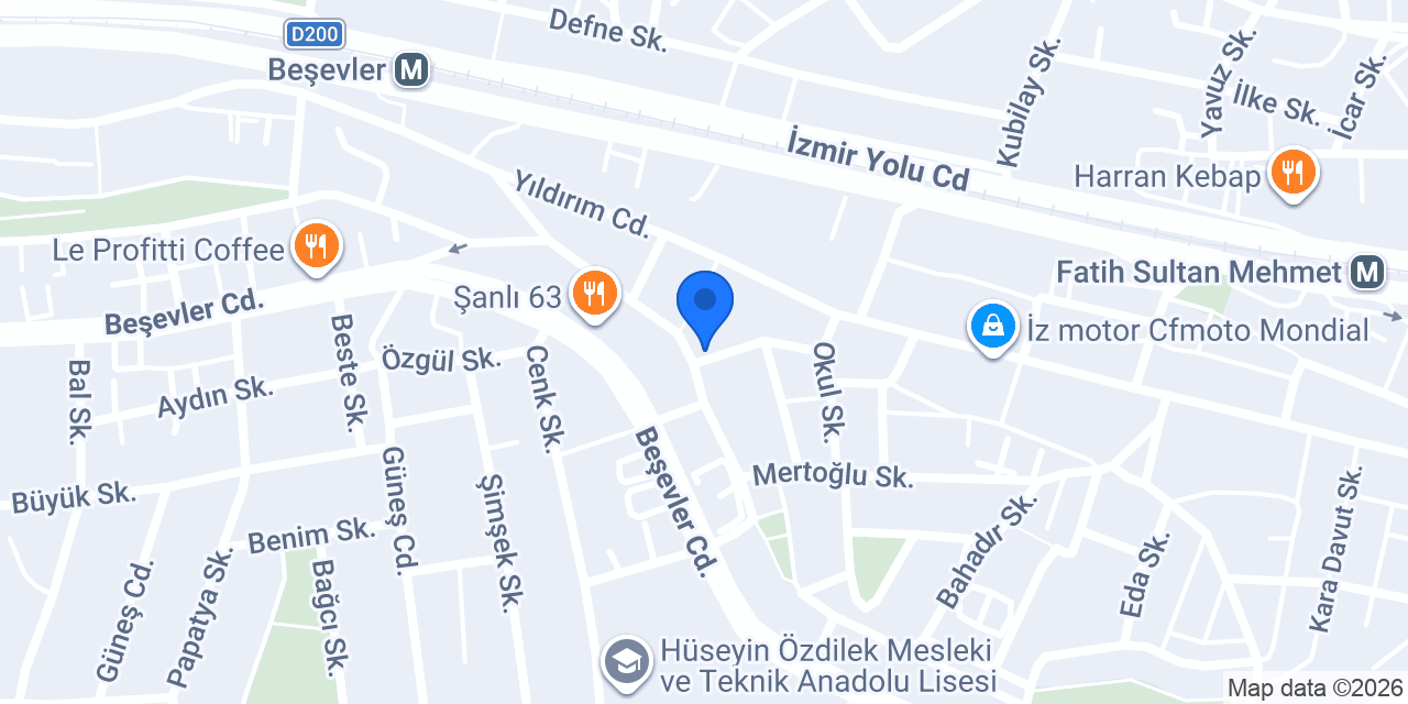 Beşevler Mahallesi Muhtarlığı konumu