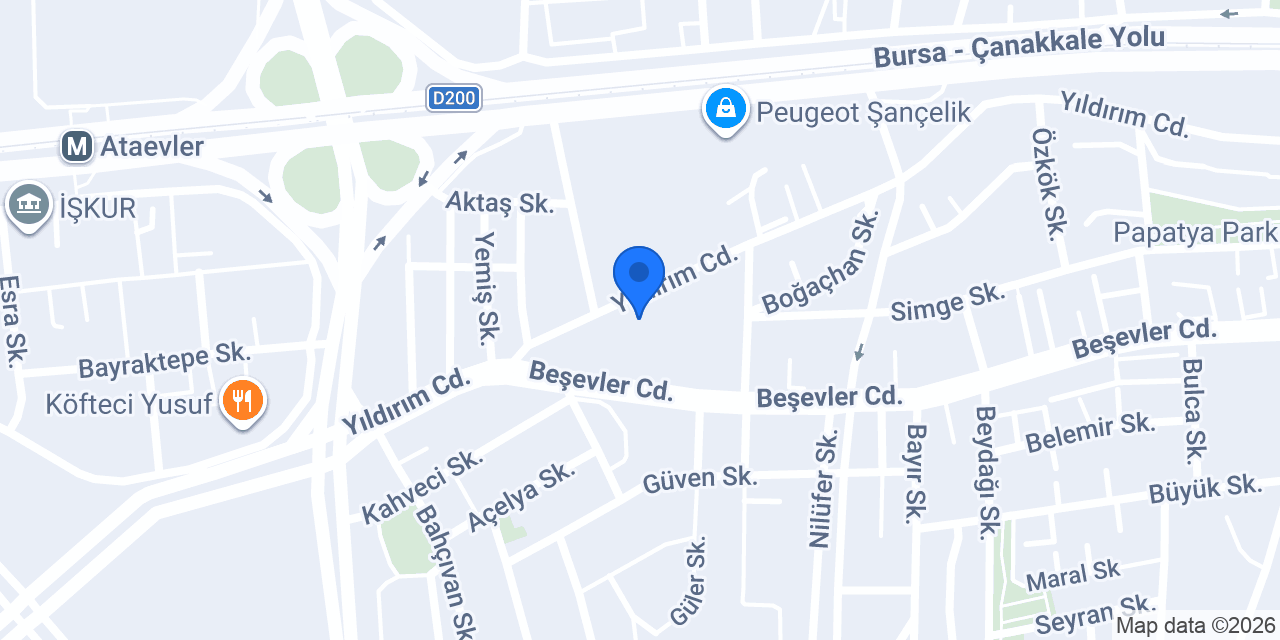 Bursa Ptt Baş Müdürlüğü konumu