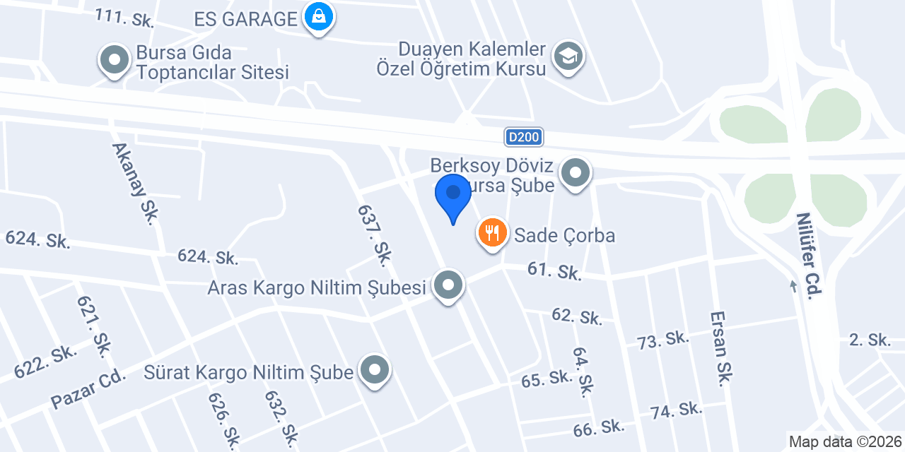 Bursa Lastik Market konumu