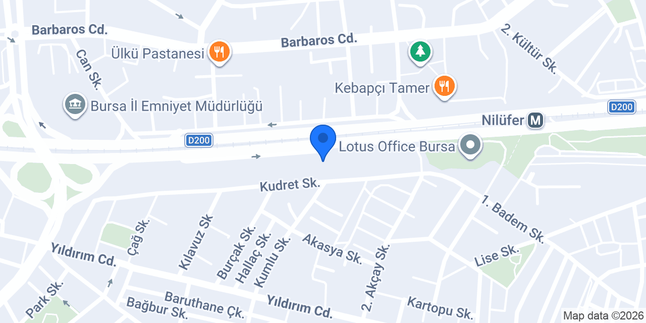 Türkiye İş Bankası Bursa Ticari Şubesi konumu