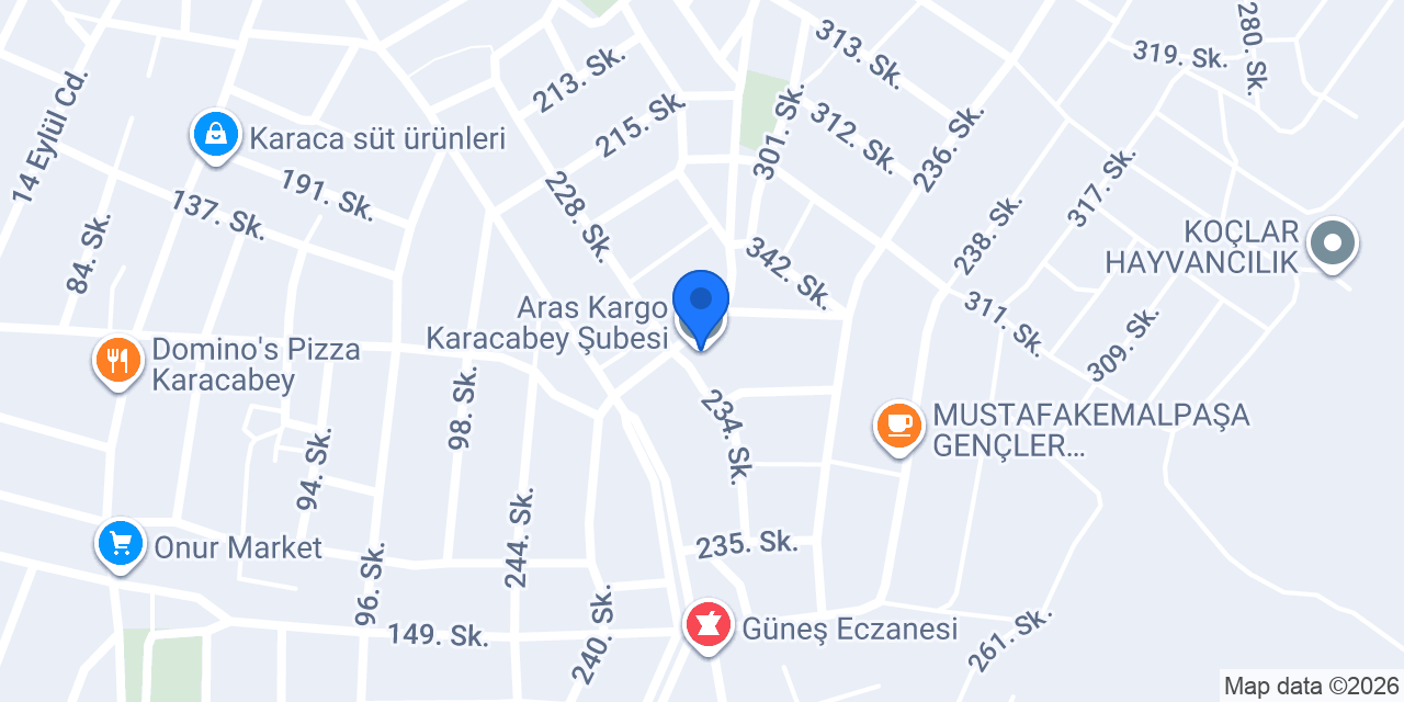 Aras Kargo Karacabey Şubesi konumu
