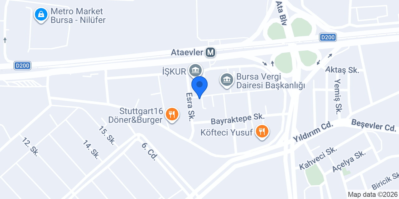 Çaça Mutfak konumu