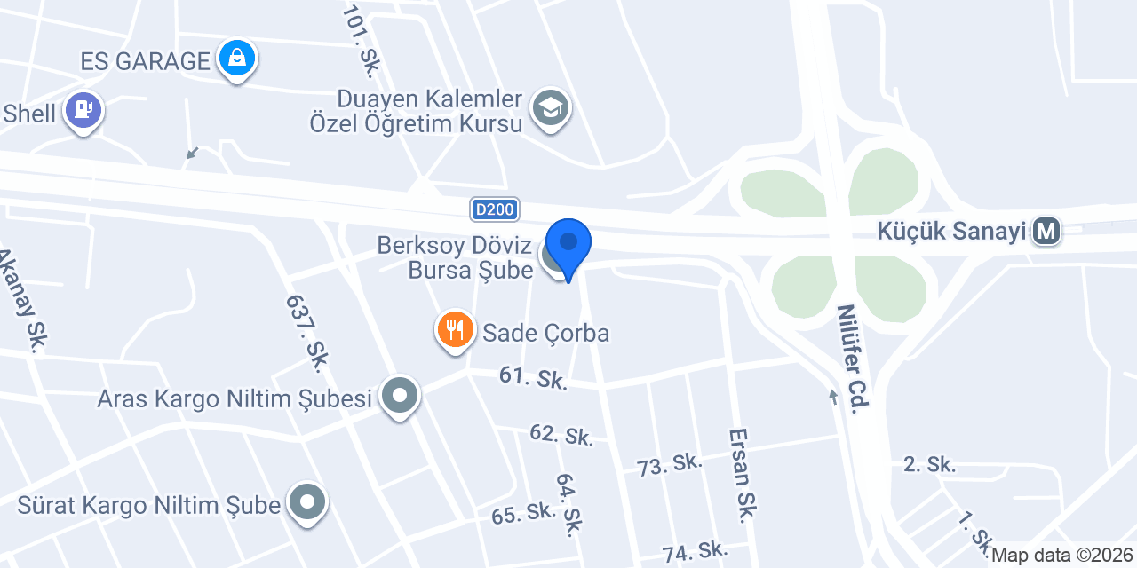 VakıfBank Bursa Küçük Sanayi Şubesi konumu