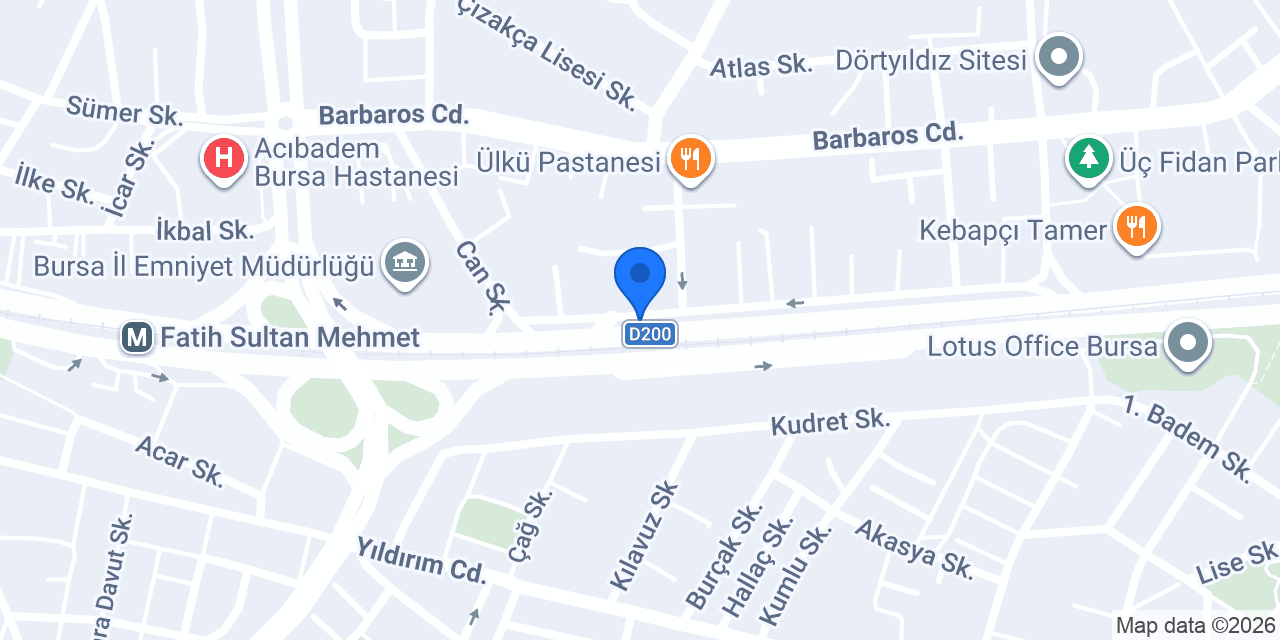 Anadolubank Bursa Şubesi konumu