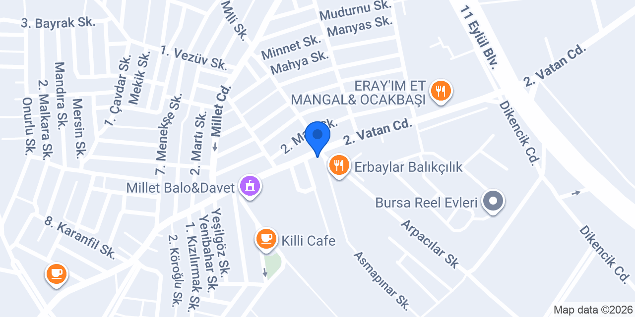 Okyanus Cafe konumu