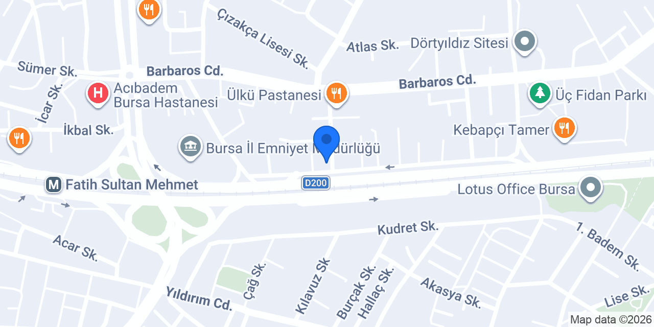Vakıf Katılım Nilüfer Şubesi konumu