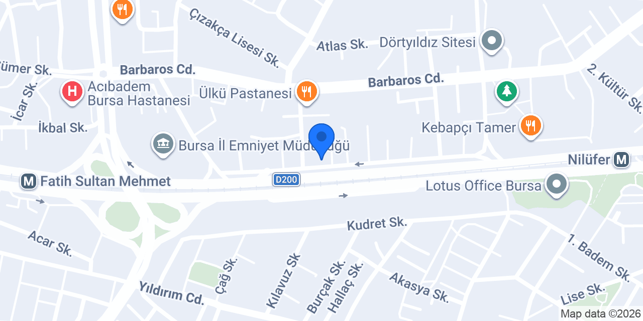 Yapı Kredi Bankası - Nilüfer Bursa Şubesi konumu