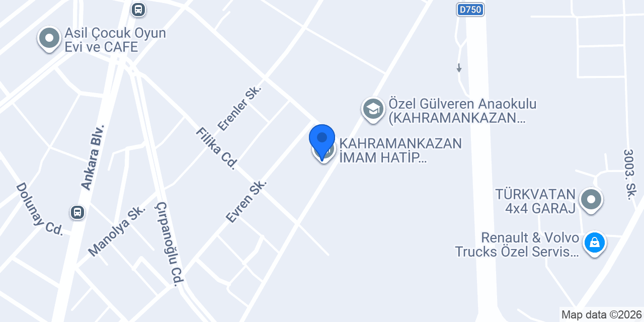 KAHRAMANKAZAN İMAM HATİP ORTAOKULU konumu