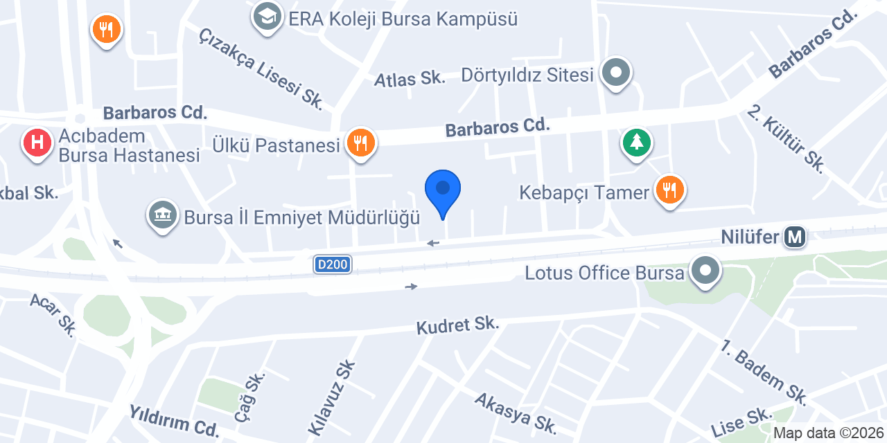 Bursa Diş Hekimi Mahir Şahin konumu