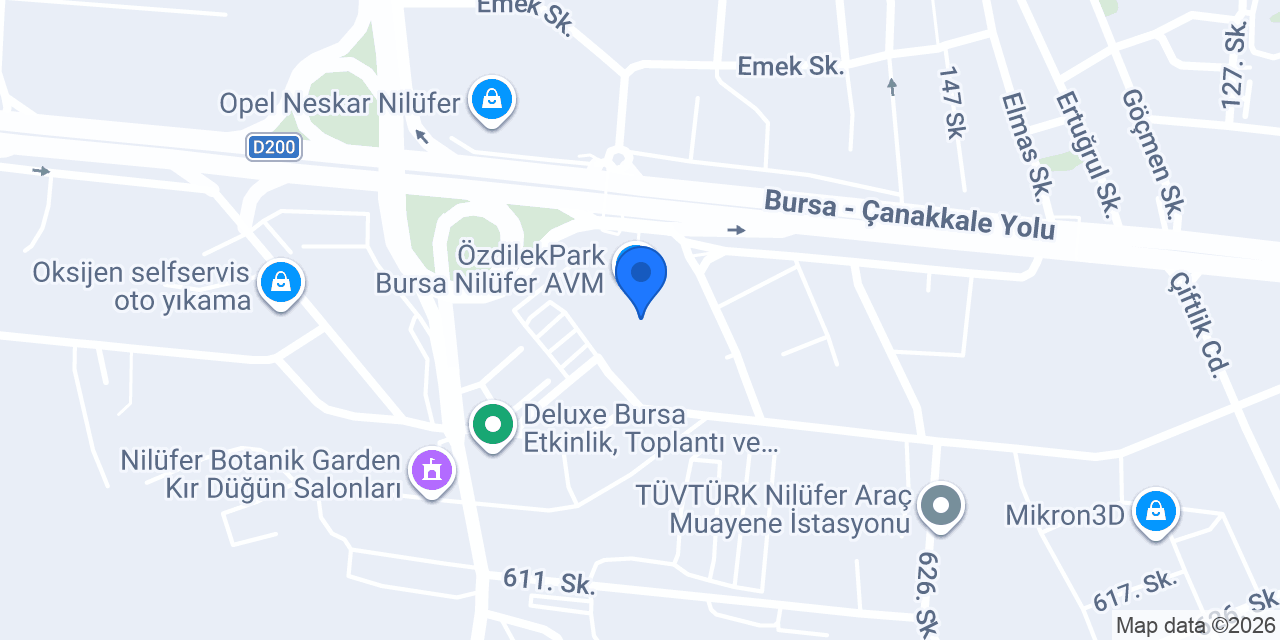 Mavi - Bursa Özdilek konumu