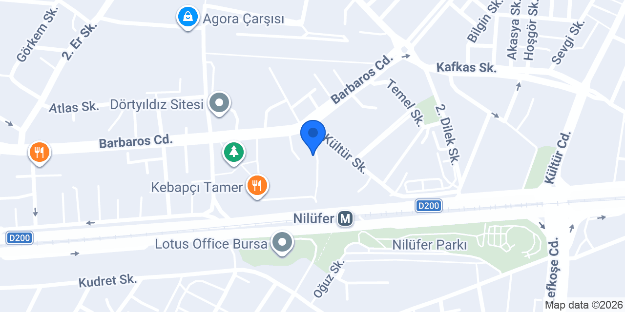 ÇİZMAN • Nilüfer Kristal Park Şubesi konumu