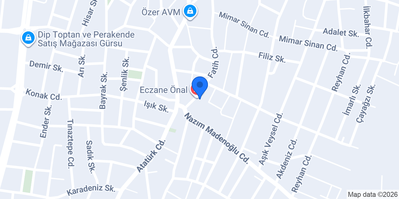 Eczane Önal konumu