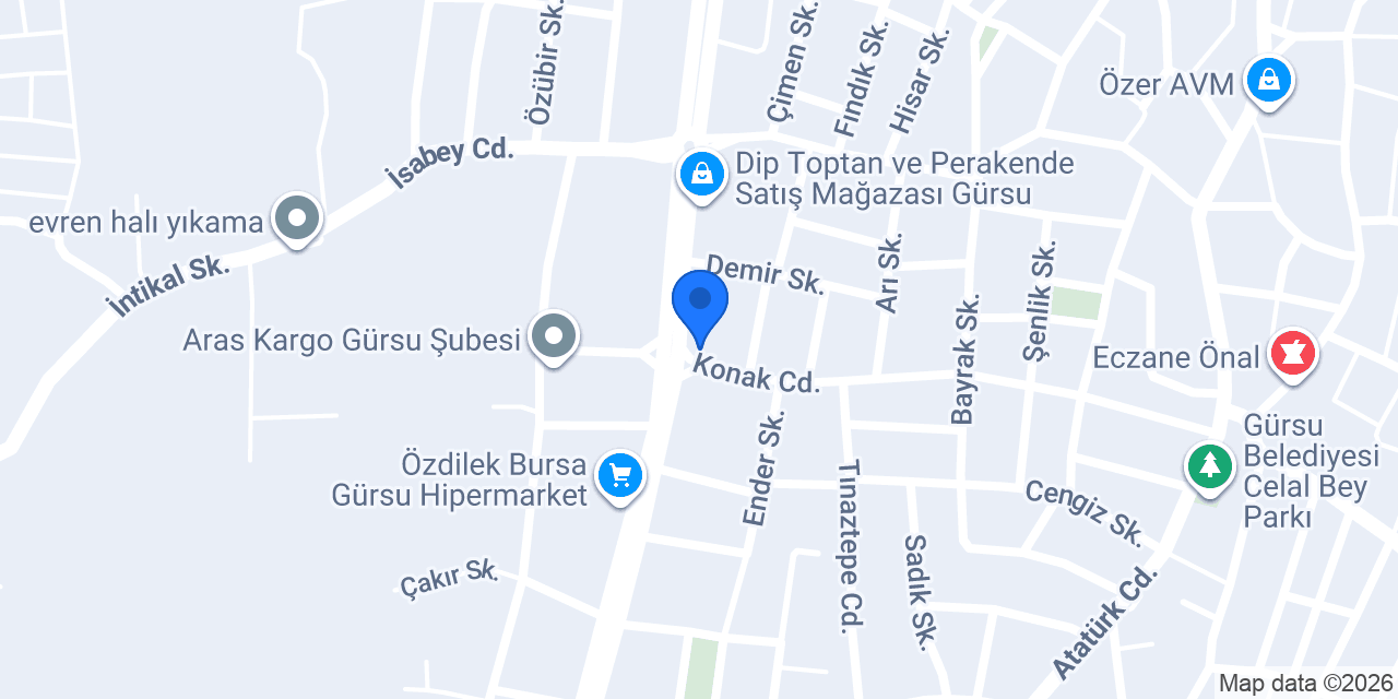 İşler Kitabevleri Gürsu konumu