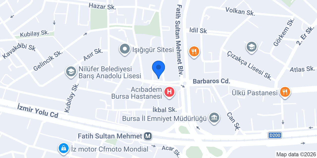 Op. Dr. İnci DALKILIÇ Kliniği konumu