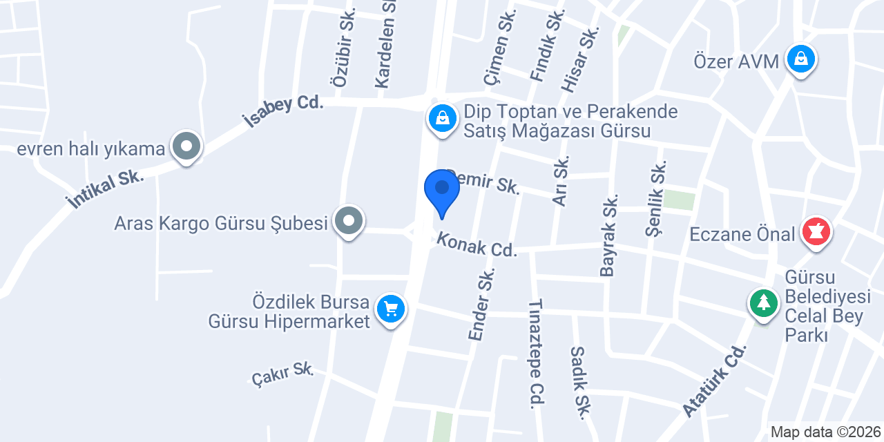 Ödünç Arçelik Gürsu Cadde konumu