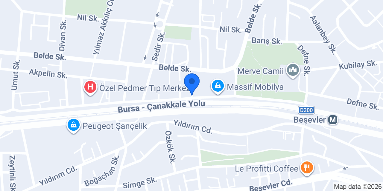 Ergül Mobilya Bursa konumu
