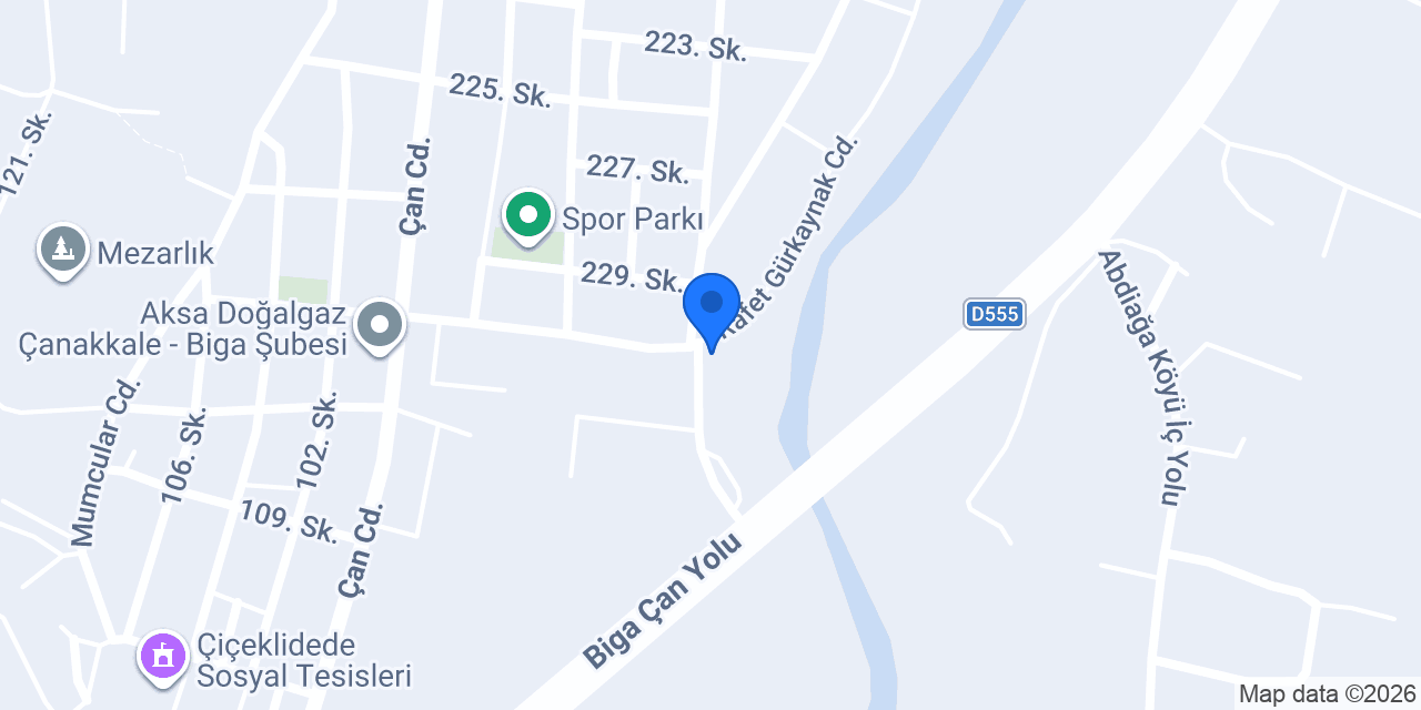 TEKİNLER İNŞAAT BİGA konumu