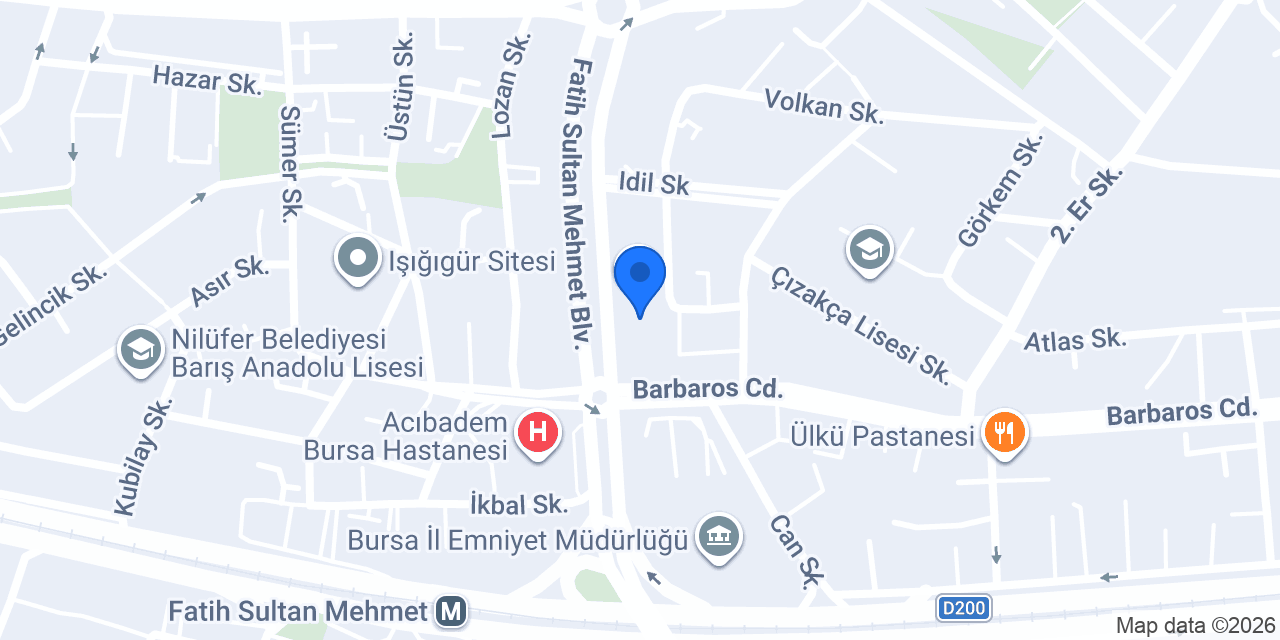 Bursa Dubai Vize Merkezi konumu