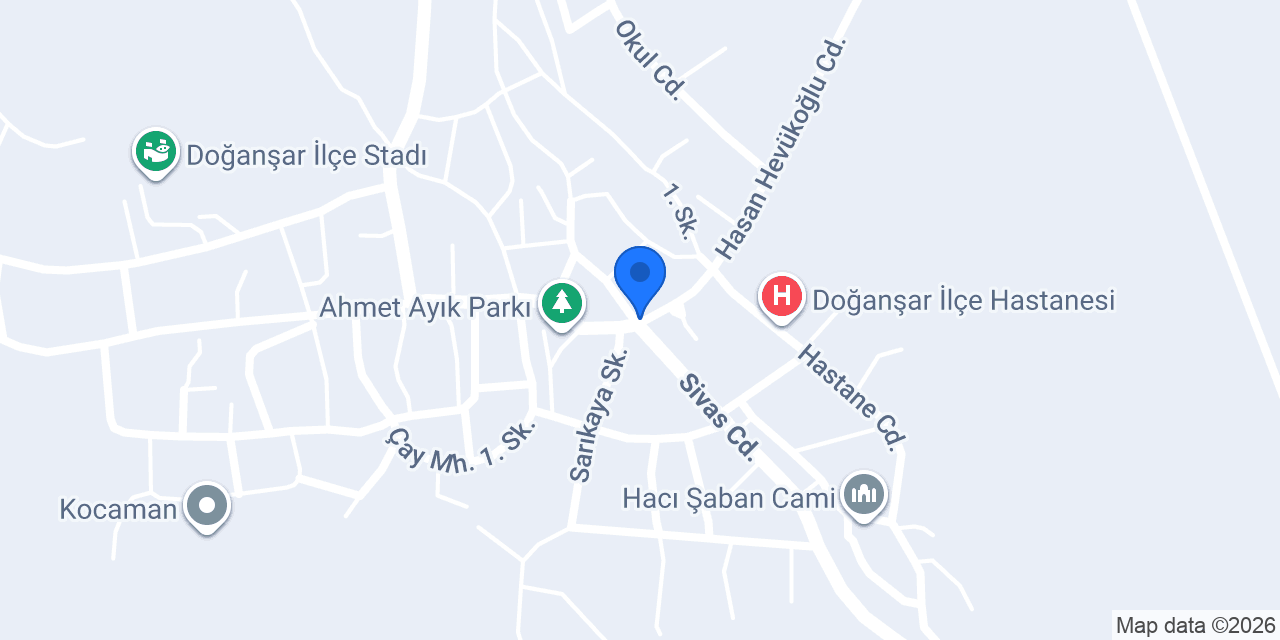 Doğanşar Kaymakamlığı konumu