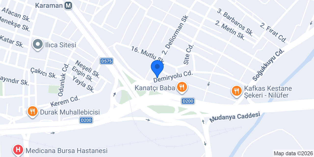 Şehrazat Organizasyon konumu