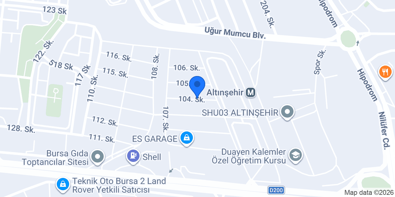 Caddeüstü Catering Bursa Yemek Sanayi konumu