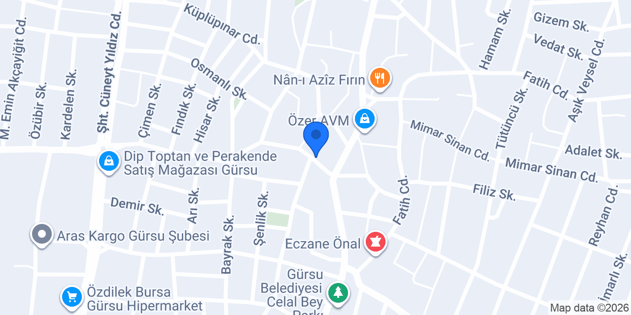 Hatay usulü gürsu dönercisi konumu