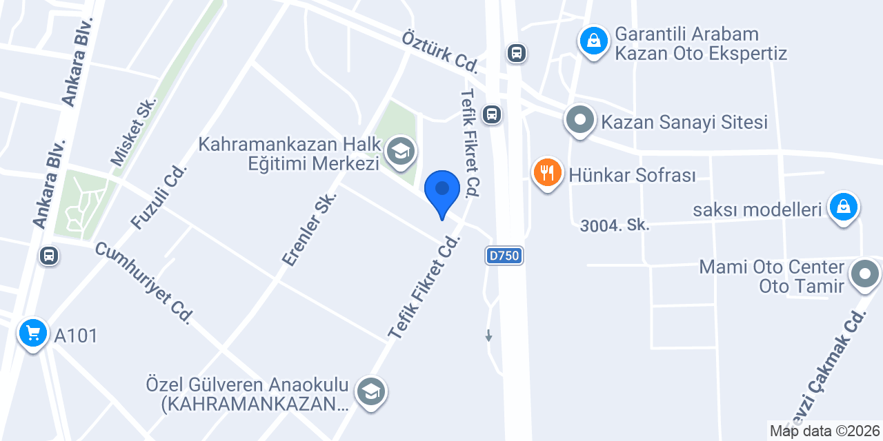 KahramanKazan İtfaiyesi konumu