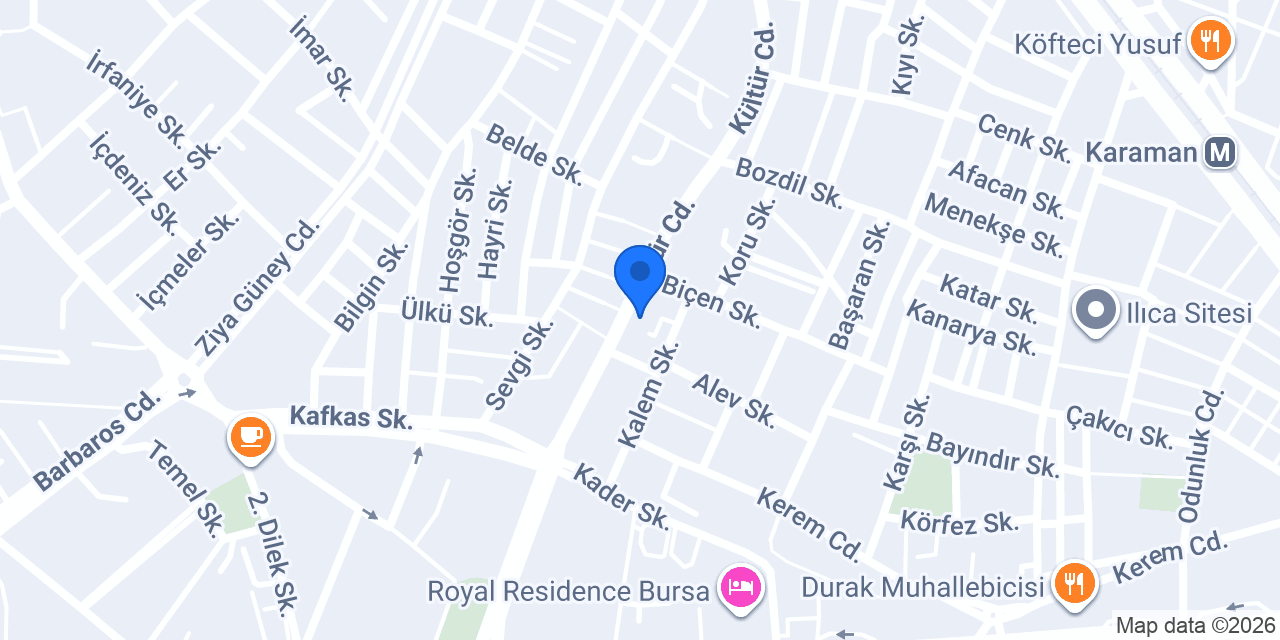 Fonte dekor konumu