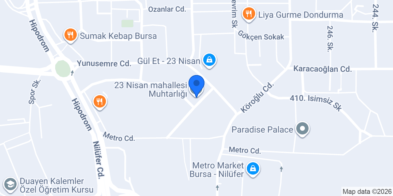 23 Nisan mahallesi Muhtarlığı konumu