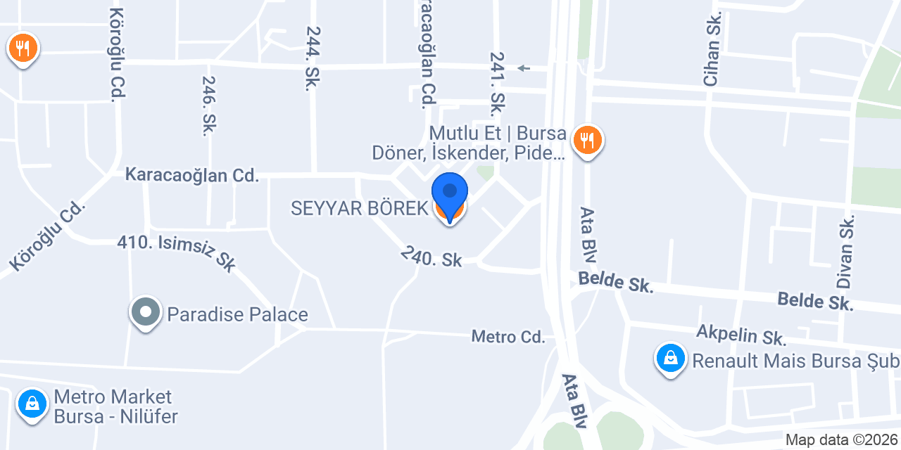 Bursa Yeşilköy Tekel konumu