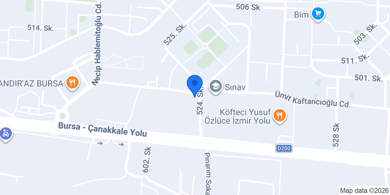 İNANÖZ OTOMOTİV konumu