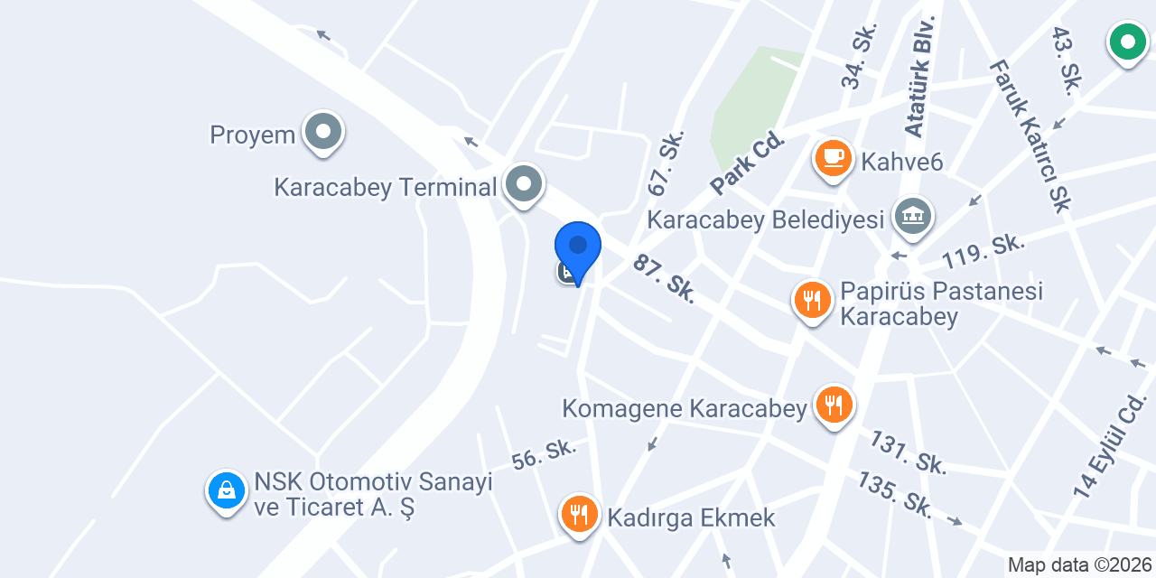 Taksi Karacabey Otogar - 16 T 7043 konumu