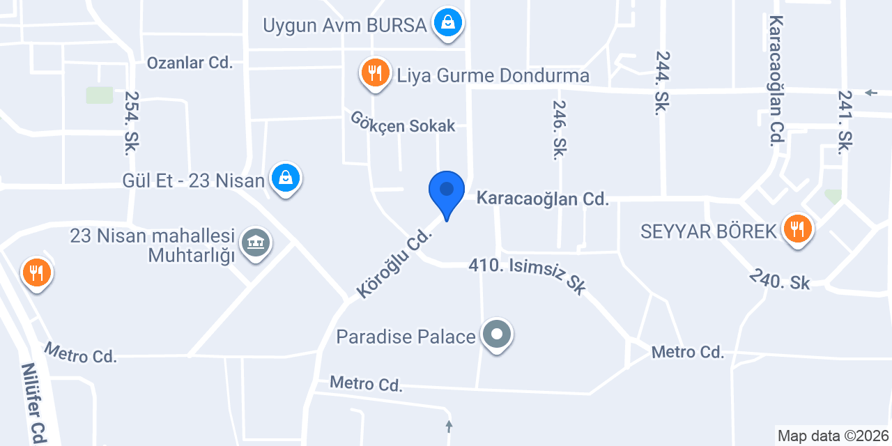 Bursa Diafon Merkezi konumu