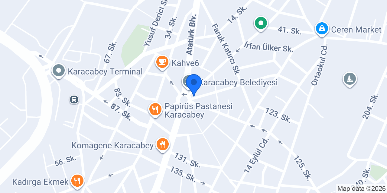 Karacabey taksi (Şeker Taksi) konumu