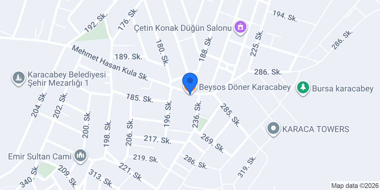 Beysos Döner Karacabey konumu