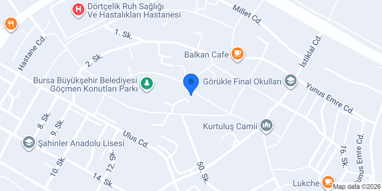 Anadolu Çınar Sigorta Nilüfer Şubesi konumu