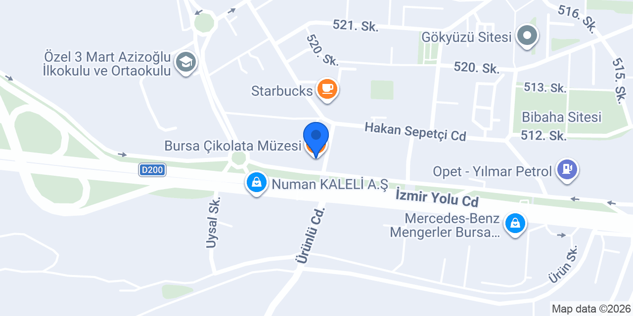 Bursa Çikolata Müzesi konumu