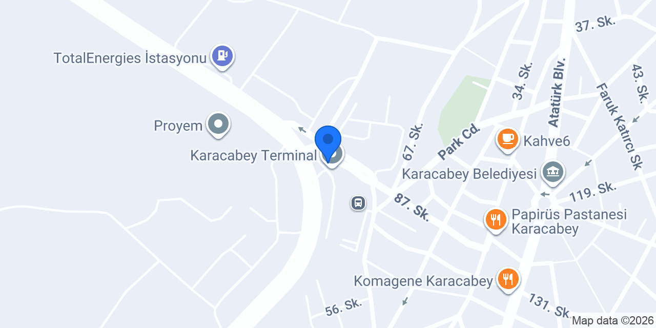 Karacabey Garaj Taksi 16 T 7039 konumu