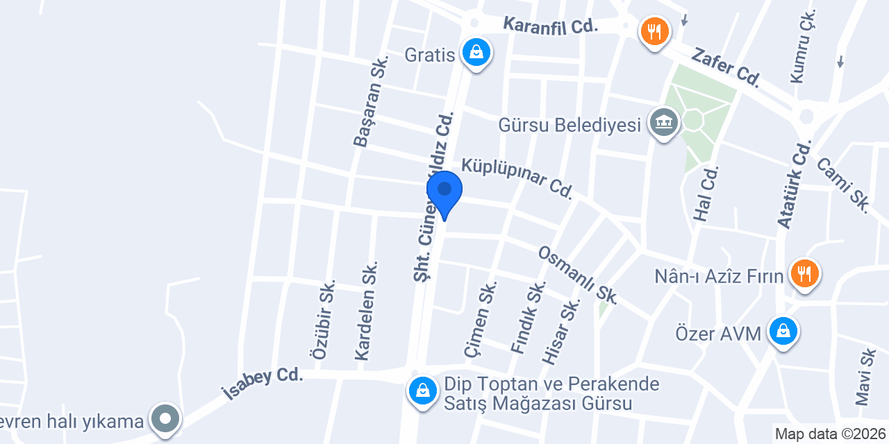 Garanti BBVA Gürsu Şubesi konumu