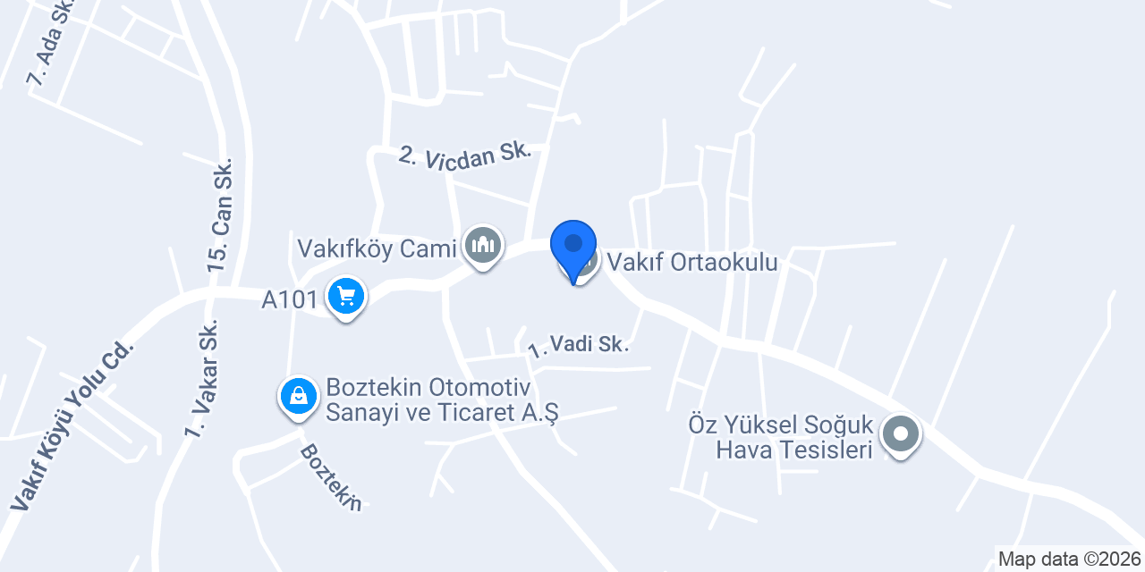 Vakıf Ortaokulu konumu