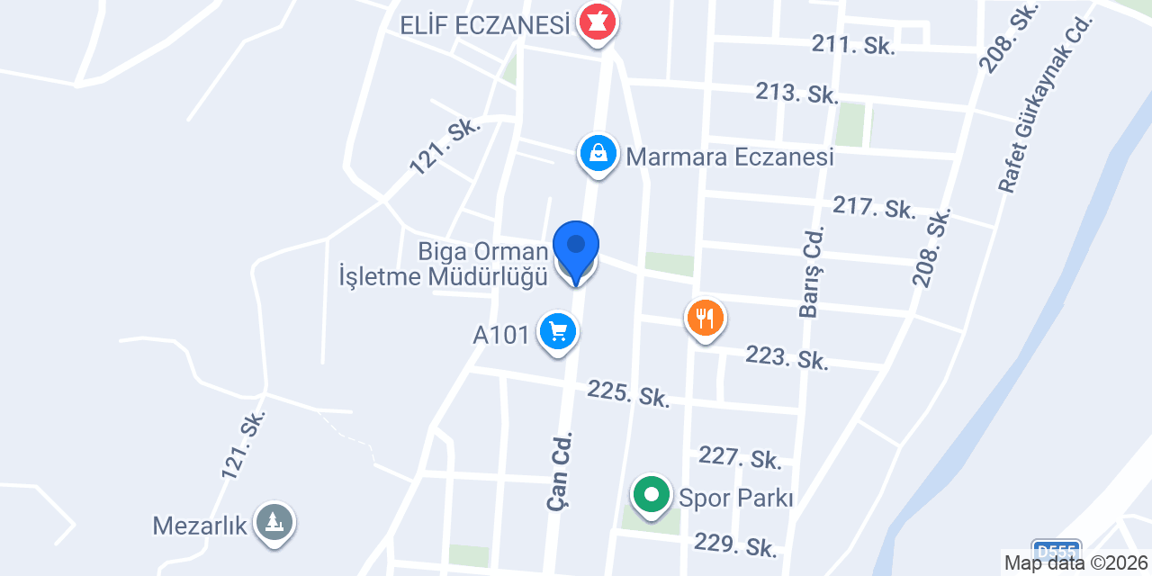 Biga Orman İşletme Müdürlüğü konumu