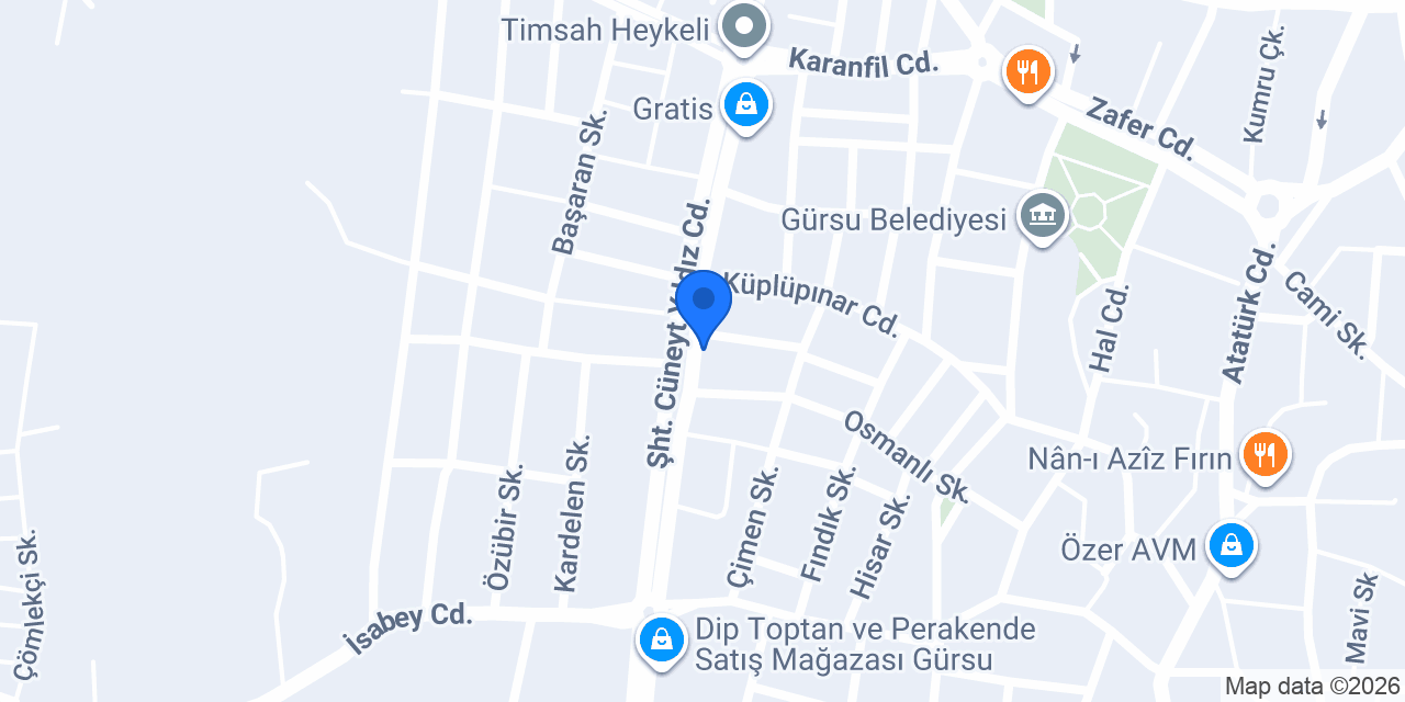 Yataş Bedding I Bursa Gürsu konumu