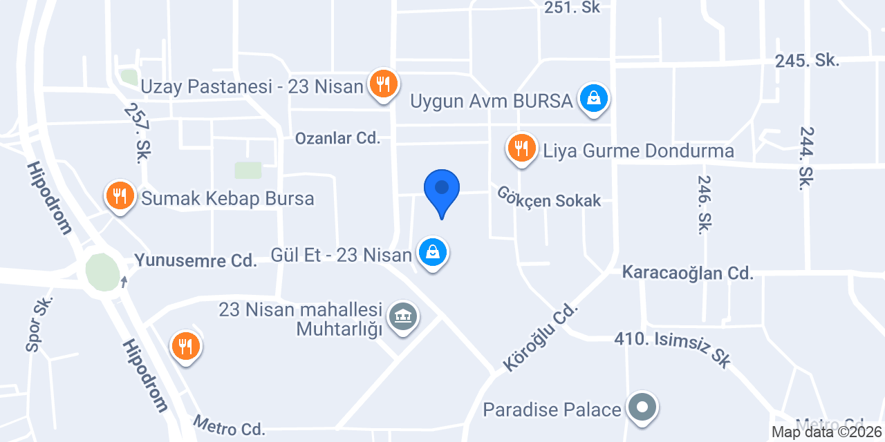 AA MOTORLU ARAÇLAR konumu
