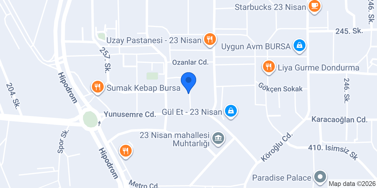 Pet Kuaför Bursa konumu