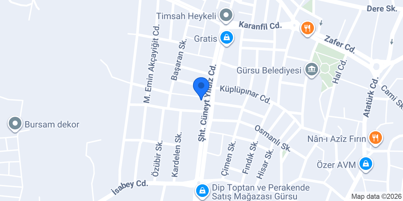 DenizBank Gürsu Şubesi konumu