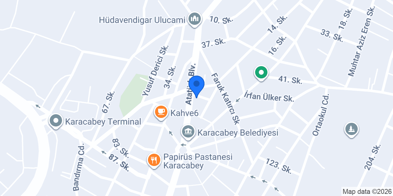 Karacabey Çiçek Gülbahçem Çiçekçilik konumu