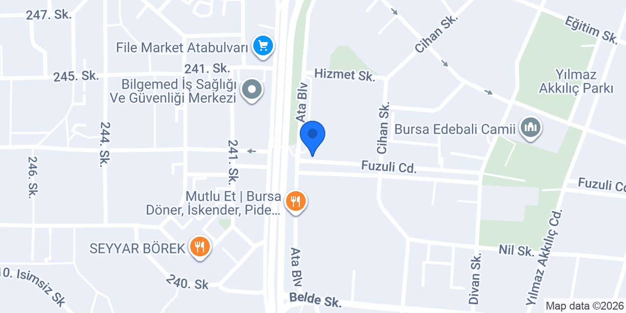 Bursa Havuz Sauna konumu